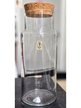 Pilgrim Glass Kitchen Chemistry Hand-Blown Clear Jar with Cork